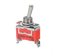 SPST Toggle Switch, 2 Pin 2 Position Rocker Power Switch E-TEN1021 With Screw Terminal 15A 250V AC For Marine Automotive Equipment