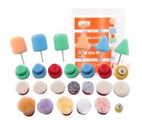 SPTA 32PCS Mini Polishing Pads Cone-Shaped Sponge Pad Polishing Wax Wool Polishing Buff Pad with 2 Backing Plates for Detailing Car Polisher Waxing and Sealing Glaze (25MM,15MM)