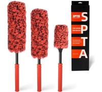 SPTA 3Pcs Car Wheel Cleaning Brushes, Synthetic Wool Wheel Tire Brush Kit, Flat Spoke Wheel Cleaning Brush, No Metal Wheel Rim Cleaning Brush, Car Detailing Brushes Set, Multipurpose Car Wheel Brush