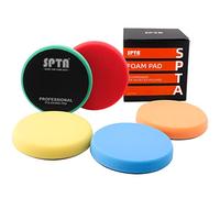 SPTA 5 Inch Polishing Pad, 5 Pieces 125mm Flat Polishing Sponges Wax Sponges Car Polishing Sponge Polishing Foam Set for Orbital Polishing Machine Sander