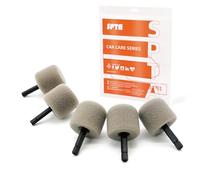SPTA Gray Light Cut & Fnish Pad, 5Pcs Cylinder Flexible Shaft Mini Polishing Pad Set Perfectly Tailored for Small Area, Polishing Door Handle Recesses, Radiator Grilles, Rims, and Interiors -PT110-5