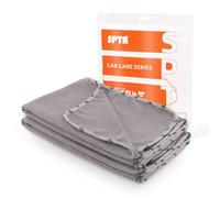SPTA Microfiber Car Wash Drying Towel, 2 PCs Waffle-Weave Highly Absorbent, Scratch Free, Big Cleaning Cloth Towel for Auto Detailing, 380GSM, 25.2 x 34.3 inch, Grey-MT033