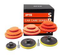 SPTA Microfiber Polishing Pads, 14pcs 3" 5" 6" Microfiber Buffing Pad Kits Removing Wax Buffer Pads Microfiber Cutting Disc Micro Fiber for DA/RO Car Polisher Polishing,Buffing,Waxing and Cleaning