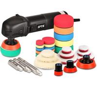 SPTA Mini Polishing Machine Buffer Rotary Polisher Auto Detailing Superpolish with 27Pcs Detail Polishing Pad Mix Size Kit Buffing Pad and 75mm ,100mm,140mm M14 Thread Extension Shaft