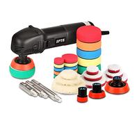 SPTA Mini Polishing Machine Buffer Rotary Polisher Auto Detailing Superpolish with 27Pcs Detail Polishing Pad Mix Size Kit Buffing Pad and 75mm ,100mm,140mm M14 Thread Extension Shaft
