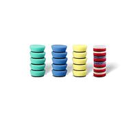 SPTA Mini Polishing Pads Set, 21 Pcs 1 inch/40mm Sponge Wool Buffing Pads, Car Foam Detail Kit Mix Color for Car detail Polishing and Waxing, Small Area