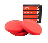 SPTA Red Finish Polishing Pads, 3Pcs 6.5 Inch Face for 6 Inch 150mm Backing Plate, Polyurethane Sponge, Compatible with Automotive Paint and Clear Coat