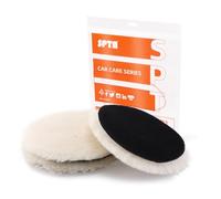 SPTA Wool Buffing Polishing Pads, 3Pcs 5 Inch (125mm) Wool Cutting Compounding Pad Buffing Wheel for 5 Inch Car Polisher Compounding Polishing Buffing