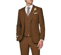 SPTALLFITJSV Men's 3 Piece Suit Slim Fit Wedding Suits for Men Elegant One Button Jacket Single Breasted Vest Pants