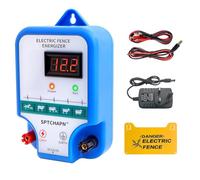 Sptchapn Electric Fence Charger - 12 kV 2 Joules High-Output Energizer, LED Voltage Display, Wide 10-Mile Coverage - Ideal for Livestock, Pets, Farms & Garden Protection
