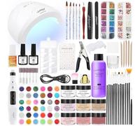 SPTHTHHPY Acrylic Nail Kit with Electric Nail Drill and Nail Lamp,U V Nail Dryer Light Manicure Pen Polishing Tools,False Nail Tips Starter Set Supplies for Beginner with Everything
