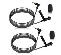 SPTSSWET 2 Pack 3.5mm Lavalier Microphone Compatible with DJI Mic 1 2, for Rode Wireless GO 2 Wireless Pro II Transmitters Omnidirectional Lapel Lav, 4.92 FT for Vlog Streaming Interview