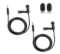 SPTSSWET 2 Pack Lavalier Microphone for DJI Mic 2 Transmitters, for Rode Wireless GO II 2 /Wireless Pro, Omnidirectional Condenser Wired Clip On Lav Mic for YouTube Live Streaming, 3.5mm TRS