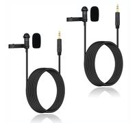 SPTSSWET 2 Pack Lavalier Microphone for DJI Mic 2 Wireless Transmitters, for Rode Wireless GO II 2 /Wireless Pro, Omnidirectional Condenser Wired Clip On Lav Mic for YouTube Live Streaming, 3.5mm TRS
