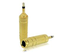 SPTSSWET 3.5mm Male to 6.35mm Female Stereo Audio Jack Adapter Gold Plated for Amplifiers, Guitar, Piano, Speakers,Mic,Headphone,2pcs
