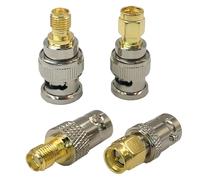 SPTSSWET BNC to SMA Connector Kit 4 Pieces RF Coaxial Adapter SMA BNC Connector Male Female set for Scanner, Walkie Talkie Adapters Antenna