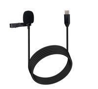 SPTSSWET Type C Lavalier Microphone Compatible with Insta360 ONE X2 X3 Clip On Mic Omnidirectional Microphone for YouTube Recording Podcasting Gaming Interview,Black 4.9ft