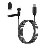 SPTSSWET Type C Lavalier Microphone Compatible with iPhone 15 16 17,for Galaxy S23 /S22 /S21 Smartphone,Android iPad 10 iPad Pro Air 5 4 Computers PC for Vlogging Interviews Live Streaming,5ft