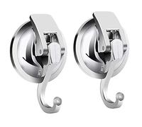 SPTwj 2 Pack Suction Hook Vacuum Suction Cup Hook Bathroom Kitchen Door Glass Wall Hanging Heavy Duty Wall Hooks Holds Robe Towel Hanger Hooks Up to 5KG