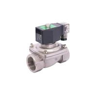 SPU Series SPU-35/40/50 Normally Close BSP Thread D16021 Coil 2 Way Direct Actuated Stainless Steel Water Solenoid Valve(VITON-220V-SPU-40,2 Inch)