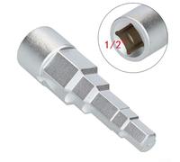 Spud Wrench for Radiator Valves, 5-Step Socket Spanner with 1/2" Drive, Carbon Steel, 3/8"-21mm Sizes, Compatible with Tank Connectors and Nipples