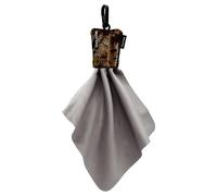 SPUDZ Classic Microfiber Lens Cleaner - Clip-On Pouch, Washable - for Binoculars, Scopes, Glasses, Screens | Stealth Bronze, 6 x 6 Inch