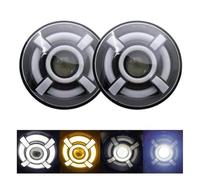 SPUFKGE Lamp Assembly 1Pair Running Lights 75W Car Led H4 7inch Car Accessories Angel Eyes H4 Led Headlight For Hummer Running Lights(2x 55b B 1pair)