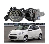SPUFKGE Lamp Assembly 2 Pieces Angel Eye Fog Light Car LED Lens Fog Driving Lamp DRL 30W H11 12V For Nissan For Micra For March 4/IV K13 2010-2016 2021-2023 Running Lights(Yellow and Red)