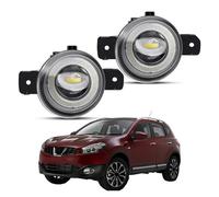 SPUFKGE Lamp Assembly 2 Pieces LED Angel Eye Fog Light Assembly For Nissan For Qashqai 2007-2013 30W Car Halo Ring Fog Daytime Running Lamp DRL 8000LM 12V Running Lights(Yellow and Amber)