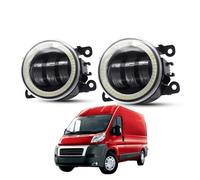 SPUFKGE Lamp Assembly 2 X Car Front Bumper Fog Light Assembly For Fiat For Ducato 250-290 2014-2020 30W LED Lens Angel Eye Fog Daytime Running Lamp 12V Running Lights(Yellow and White)