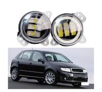 SPUFKGE Lamp Assembly 2 X Car Right + Left LED Fog Light DRL Angel Eye Fog Daytime Running Lamp 9006 For Skoda For Fabia Mk1 2005 2006 2007 2008 Running Lights(Yellow and White)