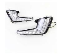 SPUFKGE Lamp Assembly 2piece Daytime Running Lights Fog Head Lamp Cover With Turn Signal Car Styling DRL For KIA For RIO K2 2012 2013 2014 Running Lights(White DRL)