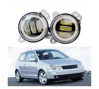 SPUFKGE Lamp Assembly 30W Car Angel Eye LED Fog Light DRL Daytime Running Lamp 2 Pieces For VW For Polo For MK4 9N3 2005 2006 2007 2008 2009 Running Lights(Yellow and Yellow)