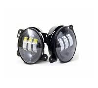 SPUFKGE Lamp Assembly 4Inch Round Led Fog Lights 30W White Amber Halo Ring DRL Off Road Driving Lamps For Jeep JK TJ LJ For Grand For Cherokee For ATV Headlight Running Lights(Black NO DRL)