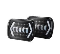 SPUFKGE Lamp Assembly 7 Inch LED Headlights Hi-Lo Beam Halo DRL 12V 24V With H4 Harness Car For Jeep For Wrangler YJ For Cherokee XJ MJ Head Light Running Lights(2piece)