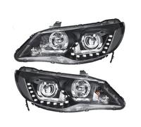SPUFKGE Lamp Assembly Eagle Eye Head Lamp For Civic 2012 2013 2014-2015 For CIIMO FD2 2006-2011 Headlight LED DRL Turn Signal High Beam Projector Lens 2piece Running Lights