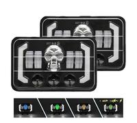 SPUFKGE Lamp Assembly For Jeep For Wrangler For Off-road Vehicle DRL Motorcycle Car Light 5 Inch LED HeadLight Square HeadLamp 150W 25000LM Headlight Running Lights(2 piece)
