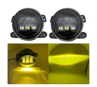 SPUFKGE Lamp Assembly For Jeep For Wrangler JK LJ TJ 2piece 30W 4Inch LED Passing Fog Lights With White DRL Amber Turn Signal Lamp Running Lights(Yellow Light)