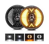 SPUFKGE Lamp Assembly For Jeep JK For Hummer 4x4 DRL Headlamp 9-32V 7 Inch LED For Wrangler Headlight Round Projector Len Headlight 240W High Power H4 Running Lights(2 piece)