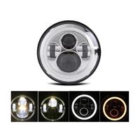 SPUFKGE Lamp Assembly For Jeep JK For VAZ 2121 For Lada For Niva 7'' LED DRL Headlight 4x4 7inch Round Halo Headlights 7" LED Headlamp With/no Amber Turn Signal Running Lights(1piece 45w halo chrome)