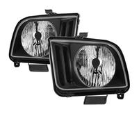 SPUFKGE Lamp Assembly For Mustang S197 2005 2006 2007 2008-2009 Black Housing Clear Corner Headlights Running Lights