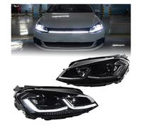 SPUFKGE Lamp Assembly Headlight For VW For Golf 7 MK7 2013-2017 Car Automotive Products LED DRL 5 Xenon Lens H7 Car Accessories Running Lights(Red line,LEFT AND RIGHT_RHD)