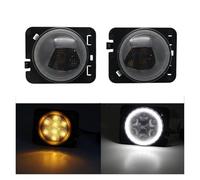 SPUFKGE Lamp Assembly LED Front Turn Signal Light For Jeep For Wrangler JK 2007-2017 Yellow Amber Light Fender Side Light Led DRL Lamp Running Lights(Fender Light Halo)