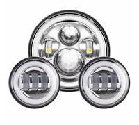 SPUFKGE Motorcycle Front Head light For Electra For Glide For Road For King For Classic For Road/ 7inch LED Headlight +4.5inch Fog Lights 7" Bracket Mounting Ring