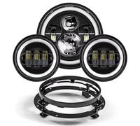 SPUFKGE Motorcycle Front Head light For Electra For Glide For Road For King For Classic For Road/ 7inch LED Headlight +4.5inch Fog Lights 7" Bracket Mounting Ring