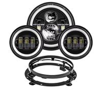 SPUFKGE Motorcycle Front Head light For Fat For Boy For Switchback For Road For King For Ultra For Classic / 7inch LED Headlight +4.5inch Fog Lights 7" Bracket Mounting Ring
