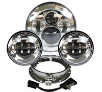 SPUFKGE Motorcycle Front Head light For Touring For Electra For Glide For Road For King For Softail For Night For Train 7" LED Projector Headlight 4.5" Fog Passing Light