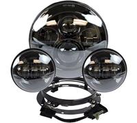 SPUFKGE Motorcycle Front Head light For Touring For Electra For Glide For Road For King For Softail For Night For Train 7" LED Projector Headlight 4.5" Fog Passing Light