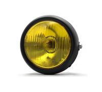 SPUFKGE Motorcycle Head Lamp 5.75 Inch LED For Vintage Style Headlight Round Lights Flash Lamp Led Accessories Driving Light Headlamp For Cafe For Racer Front Headlight(1 piece Black yellow)