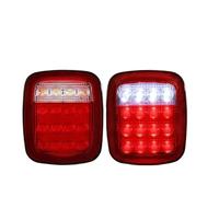 SPUFKGE Rear lights shell For Jeep For Wrangler YJ TJ CJ 2pcs 16 LED Tail Lights Smoked Shell Light Rear Brake Reverse Turn Signals(Red without Turn)